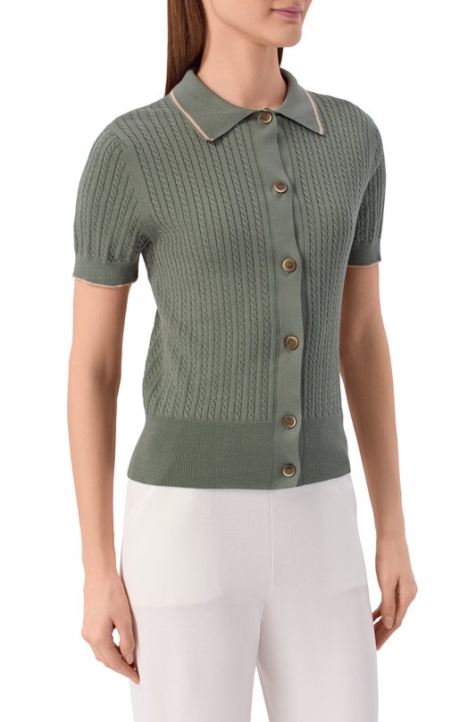 Хлопковый кардиган Gran Sasso 57225/14025 Хаки  57225/14025 Фото 3