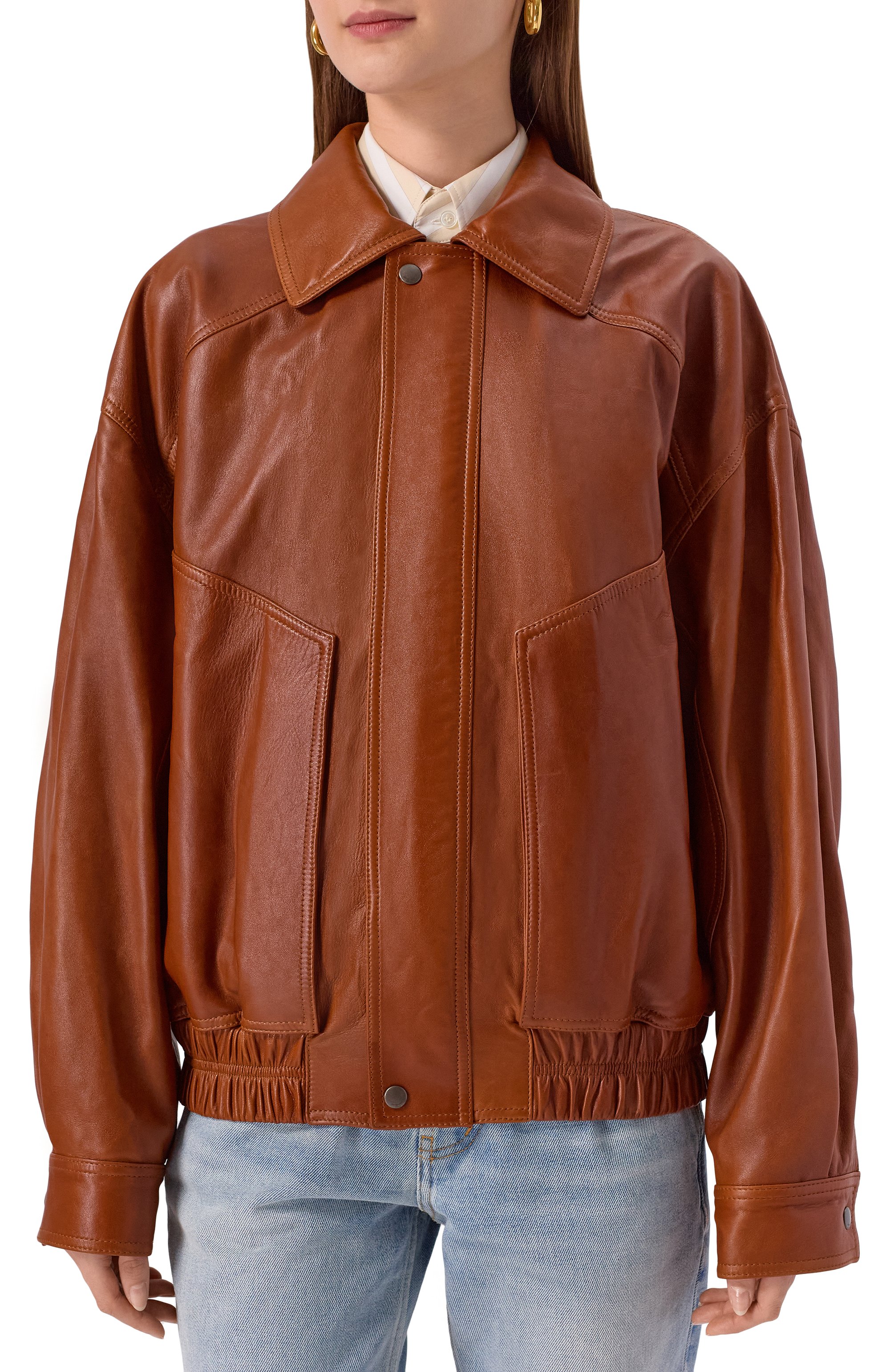 Кожаный бомбер SAINT LAURENT, арт. 824387/YC2TE, фото 3