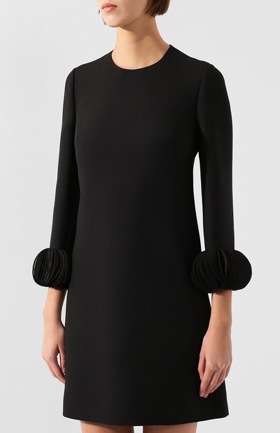 Платье из смеси шерсти и шелка VALENTINO черного цвета по цене 376500 руб., арт. SB3VANK01CF, фото 3 Платье из смеси шерсти и шелка VALENTINO, арт. SB3VANK01CF, фото 3