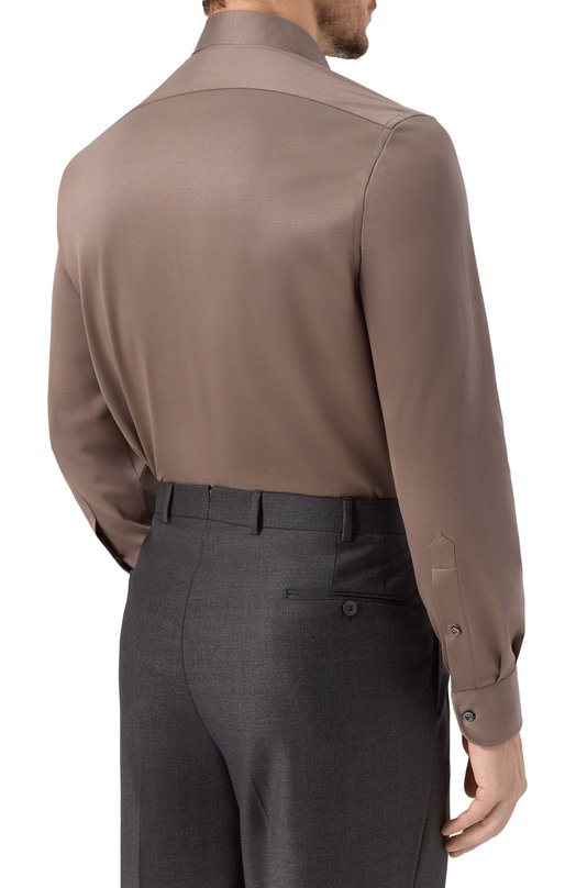 Хлопковая сорочка MVST SLIM/GABRIELLE/R0UND/1628-JERSEY (INTERL0CK) Коричневый  SLIM/GABRIELLE/R0UND/1628-JERSEY (INTERL0CK) Фото 4