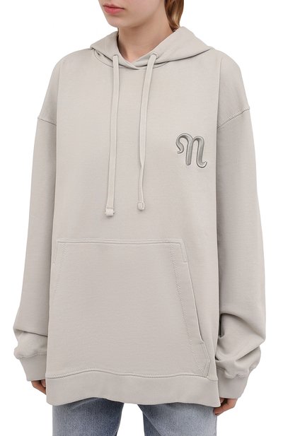 Хлопковое худи NANUSHKA серого цвета по цене 54200 руб., арт. EVER_SAGE_0RGANIC FLEECE, фото 3 Хлопковое худи NANUSHKA, арт. EVER_SAGE_0RGANIC FLEECE, фото 3