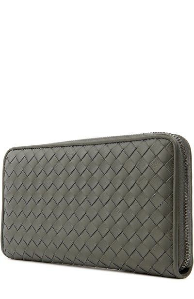 Кожаный кошелек на молнии с плетением intrecciato BOTTEGA VENETA серого цвета по цене 99500 руб., арт. 275064/V001N, фото 3 Кожаный кошелек на молнии с плетением intrecciato BOTTEGA VENETA, арт. 275064/V001N, фото 3