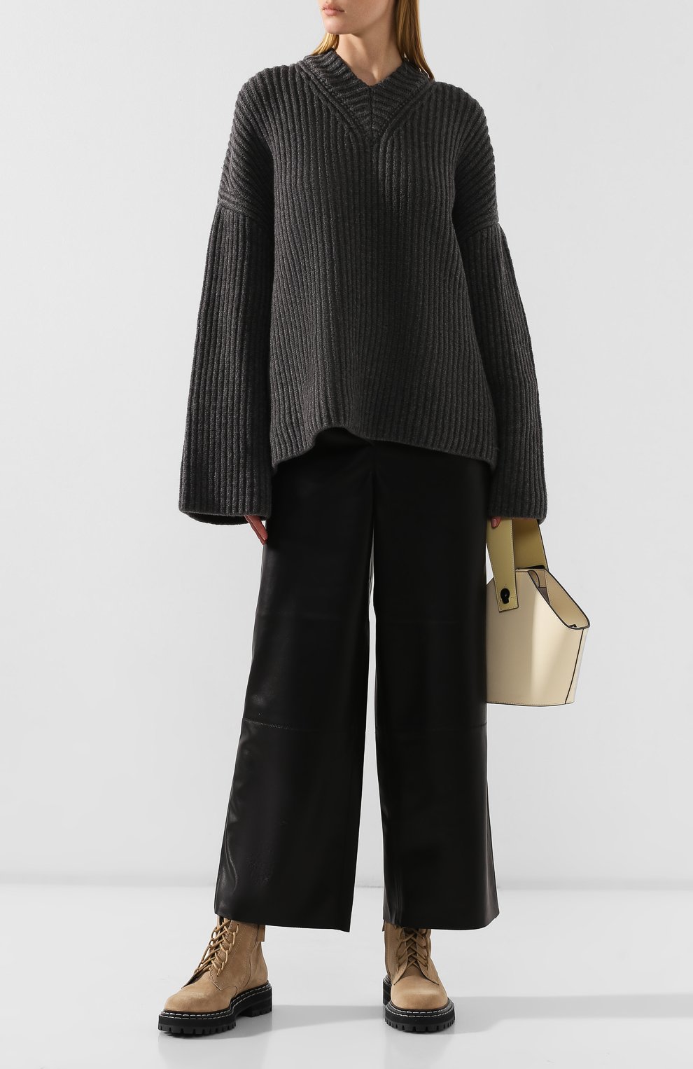 Свитер NANUSHKA, арт. M0G_TAUPE_CASHMERE BLEND RIB, фото 2