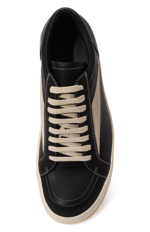 Кожаные кеды Porterville Vintage Rick Owens RU02D6897/LC0LVS Чёрно-белый  RU02D6897/LC0LVS Фото 6