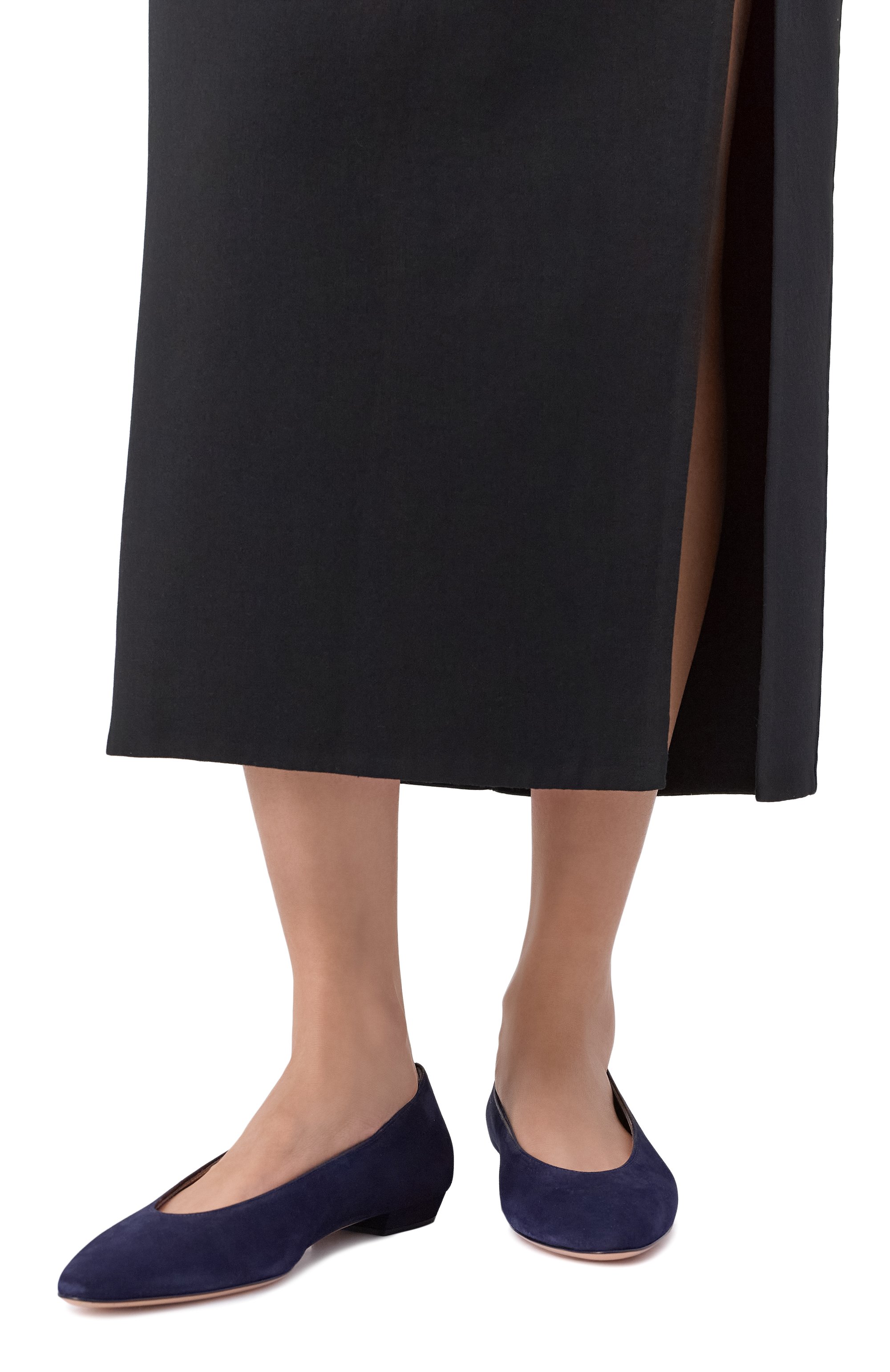 Замшевые балетки amelia GIANVITO ROSSI темно-синего цвета по цене 89950 руб., арт. G22334.10RIC.CAMDENI, фото 2 Замшевые балетки amelia GIANVITO ROSSI, арт. G22334.10RIC.CAMDENI, фото 2