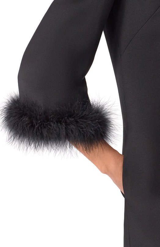 Платье из шерсти и шелка Valentino 8B3VAJJ0/1CF Чёрный  8B3VAJJ0/1CF Фото 4