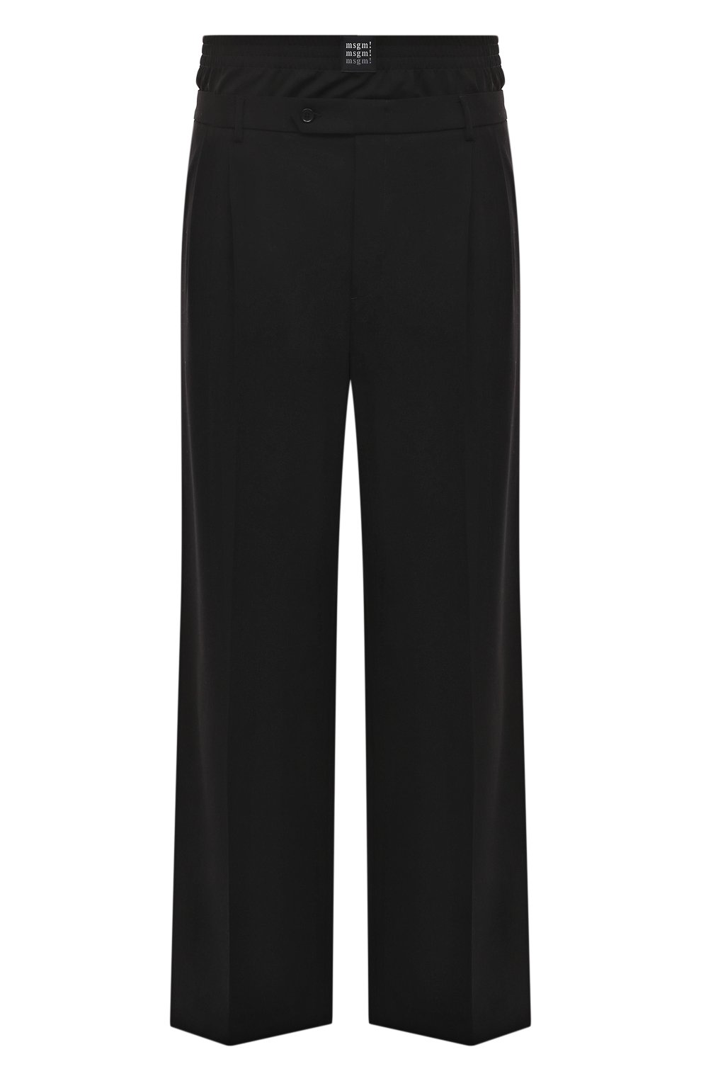 Шерстяные брюки MSGM черного цвета по цене 47500 руб., арт. 3440MP06 237200, фото 1 Шерстяные брюки MSGM, арт. 3440MP06 237200, фото 1