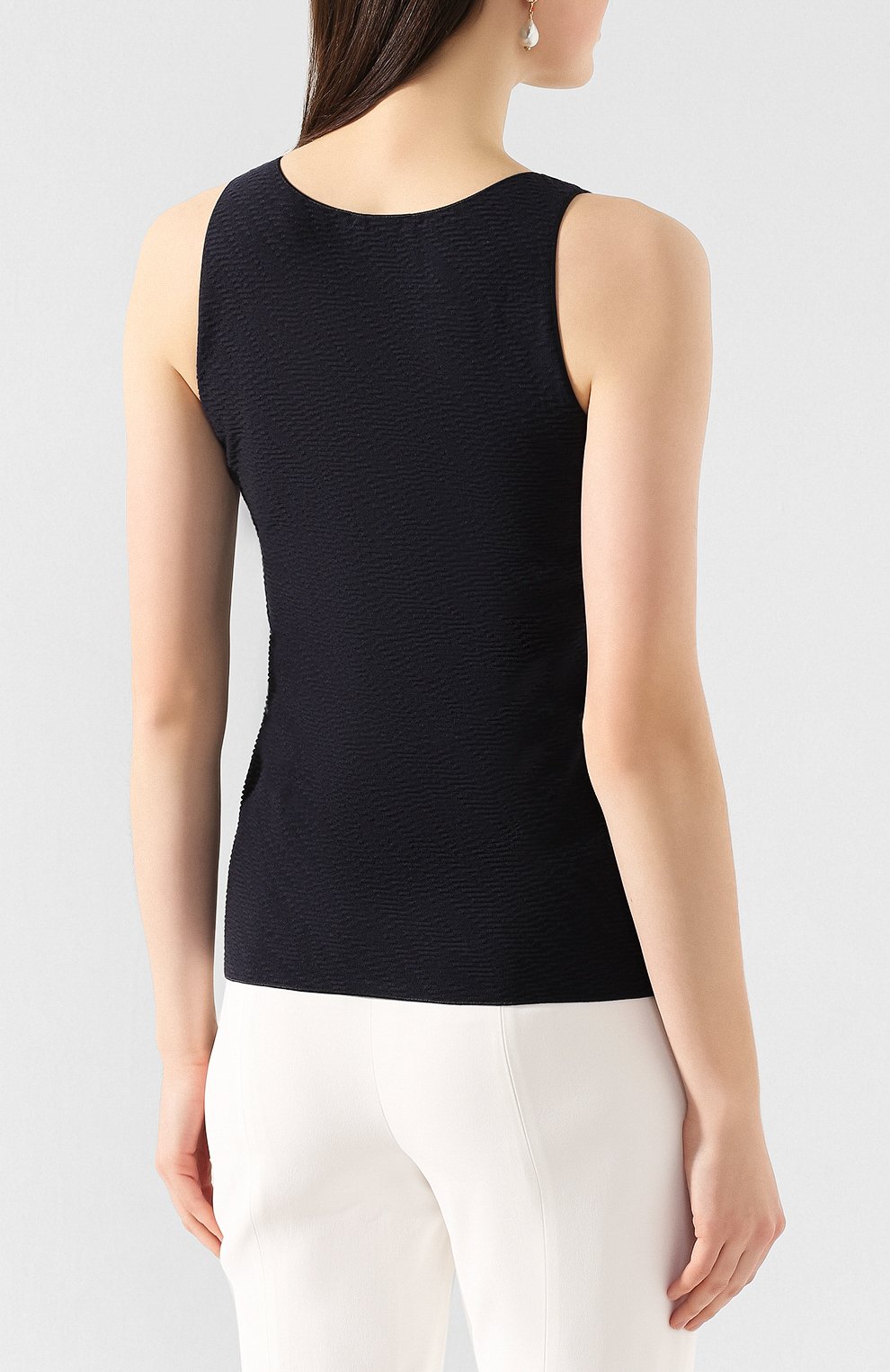 Топ GIORGIO ARMANI темно-синего цвета по цене 41650 руб., арт. 3HAH70/AJHHZ, фото 4 Топ GIORGIO ARMANI, арт. 3HAH70/AJHHZ, фото 4