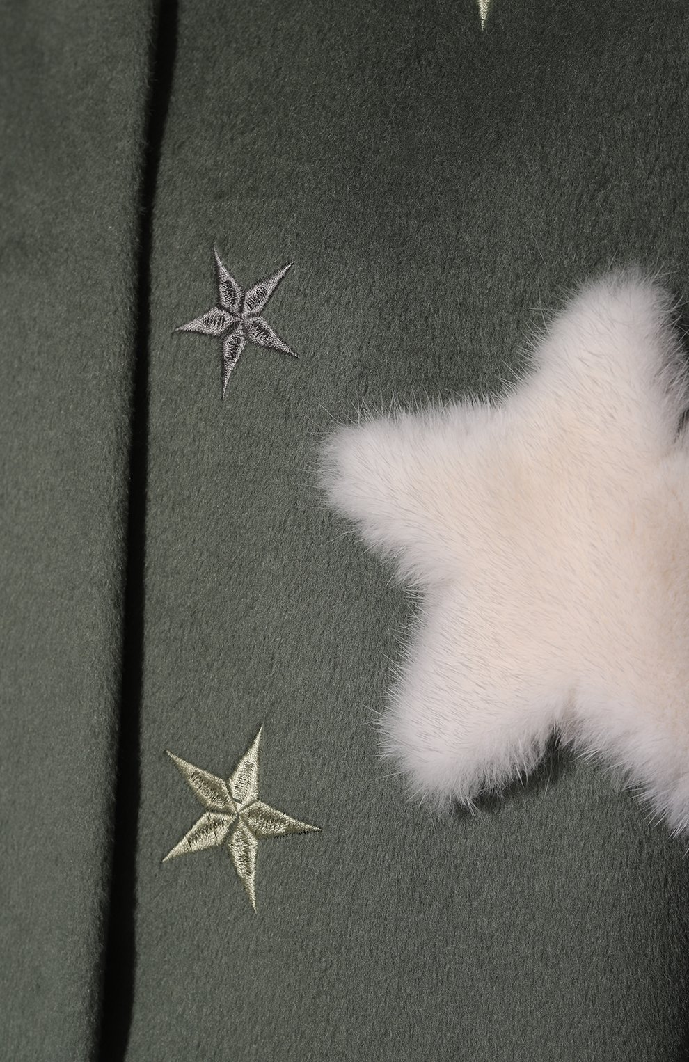 Пальто с отделкой из меха норки SEVEN LAB, арт. CGLORIS-007.2 olive, фото 5