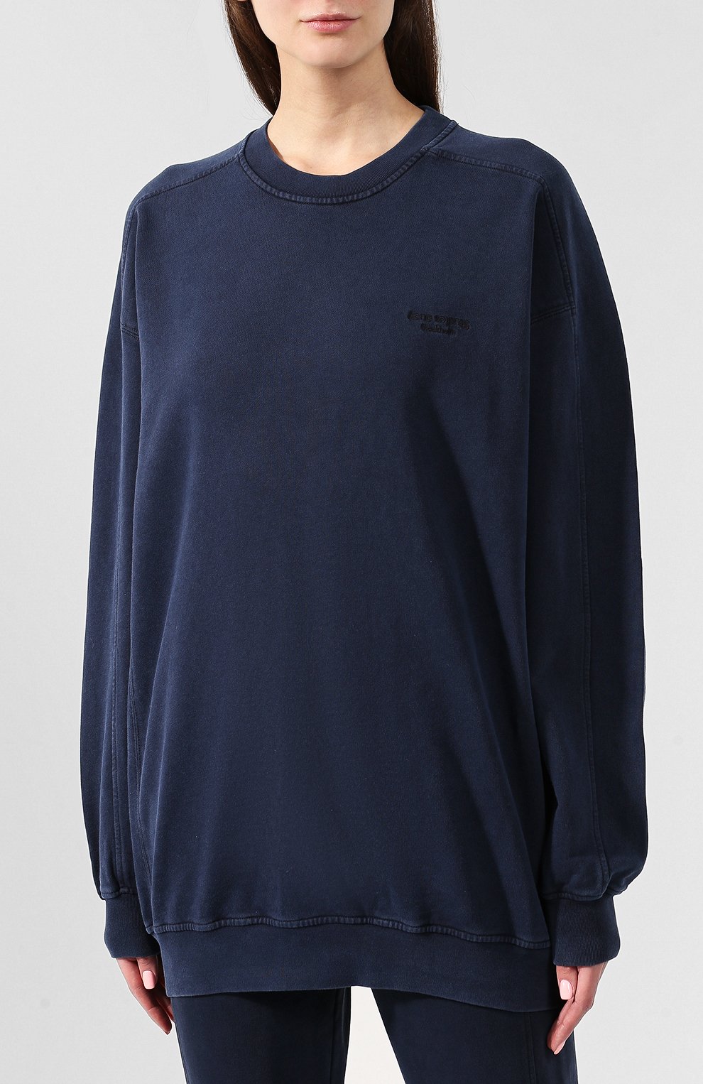 Хлопковый свитшот ACNE STUDIOS темно-синего цвета по цене 17450 руб., арт. AI0007, фото 3 Хлопковый свитшот ACNE STUDIOS, арт. AI0007, фото 3