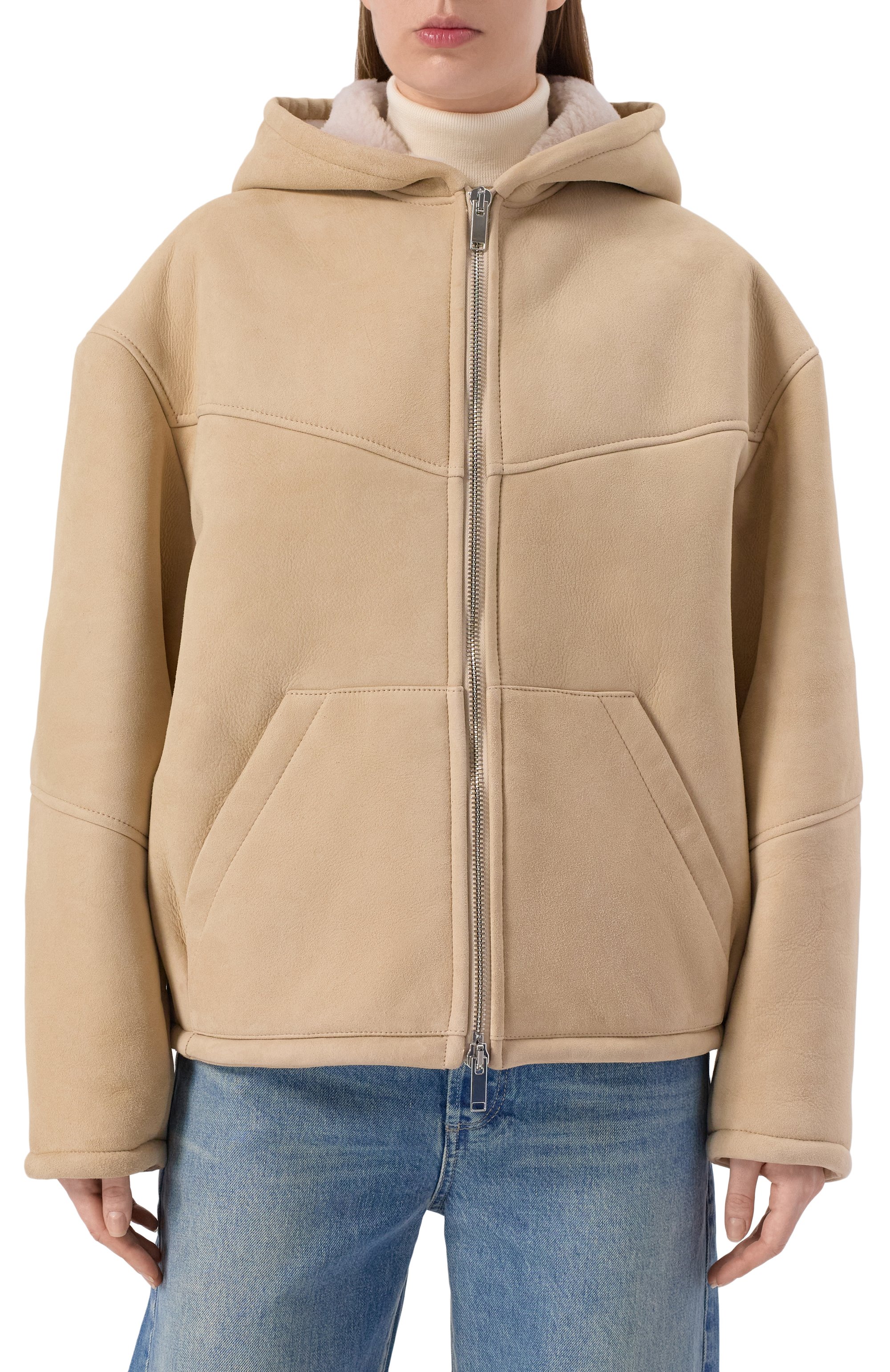 Дубленка из овчины HALFBOY бежевого цвета по цене 320500 руб., арт. HF251WL178, фото 3 Дубленка из овчины HALFBOY, арт. HF251WL178, фото 3