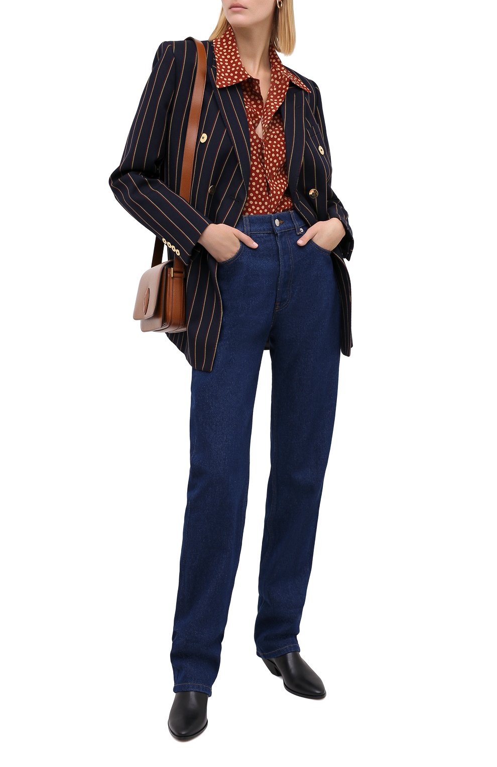 Шелковая рубашка SAINT LAURENT красного цвета по цене 96050 руб., арт. 626928/Y3B46, фото 2 Шелковая рубашка SAINT LAURENT, арт. 626928/Y3B46, фото 2
