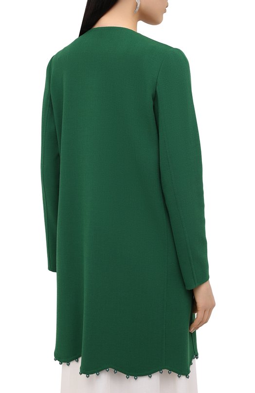 Шерстяное пальто Oscar de la Renta Зелёный, фото 4