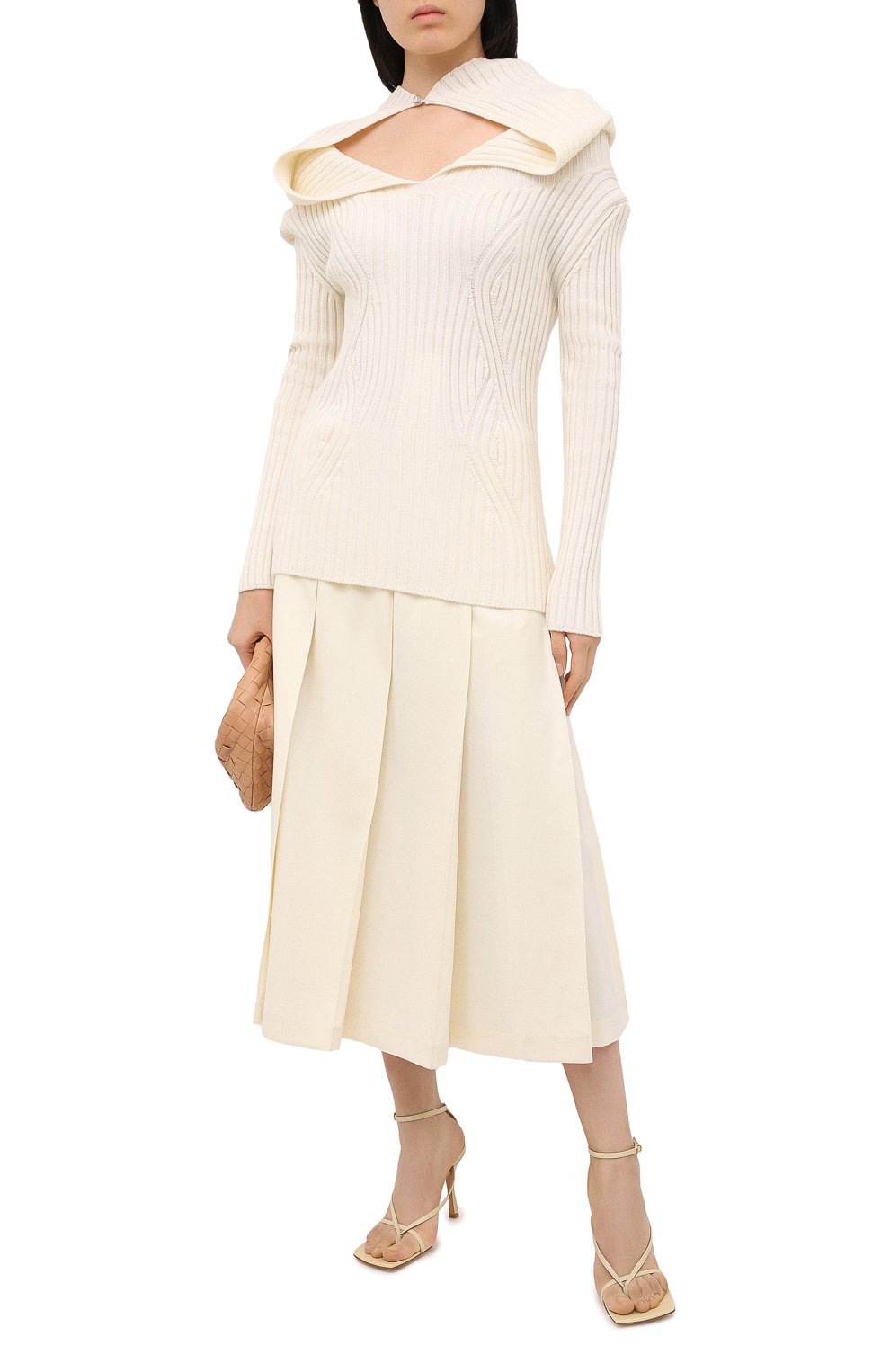 Шерстяной пуловер LANVIN белого цвета по цене 59900 руб., арт. RW-T0677M-MV09-H20, фото 2 Шерстяной пуловер LANVIN, арт. RW-T0677M-MV09-H20, фото 2