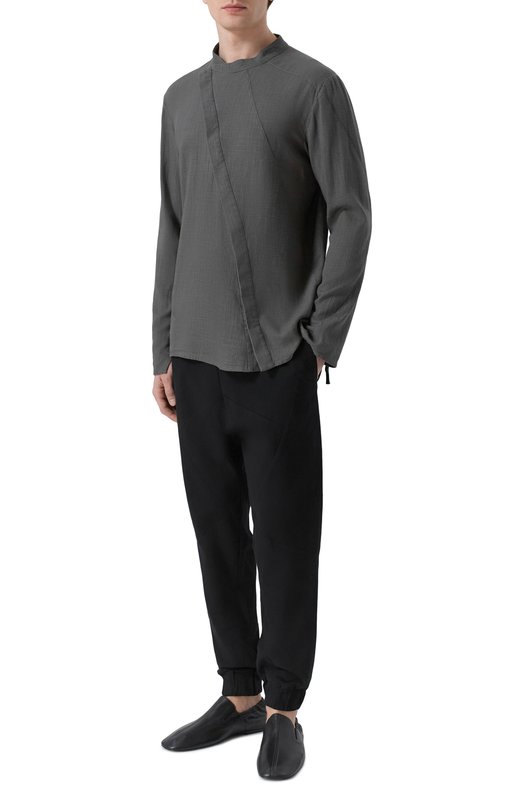 Рубашка из вискозы и льна 139Dec ST447-GRE Зелёный  ST447-GRE Фото 2