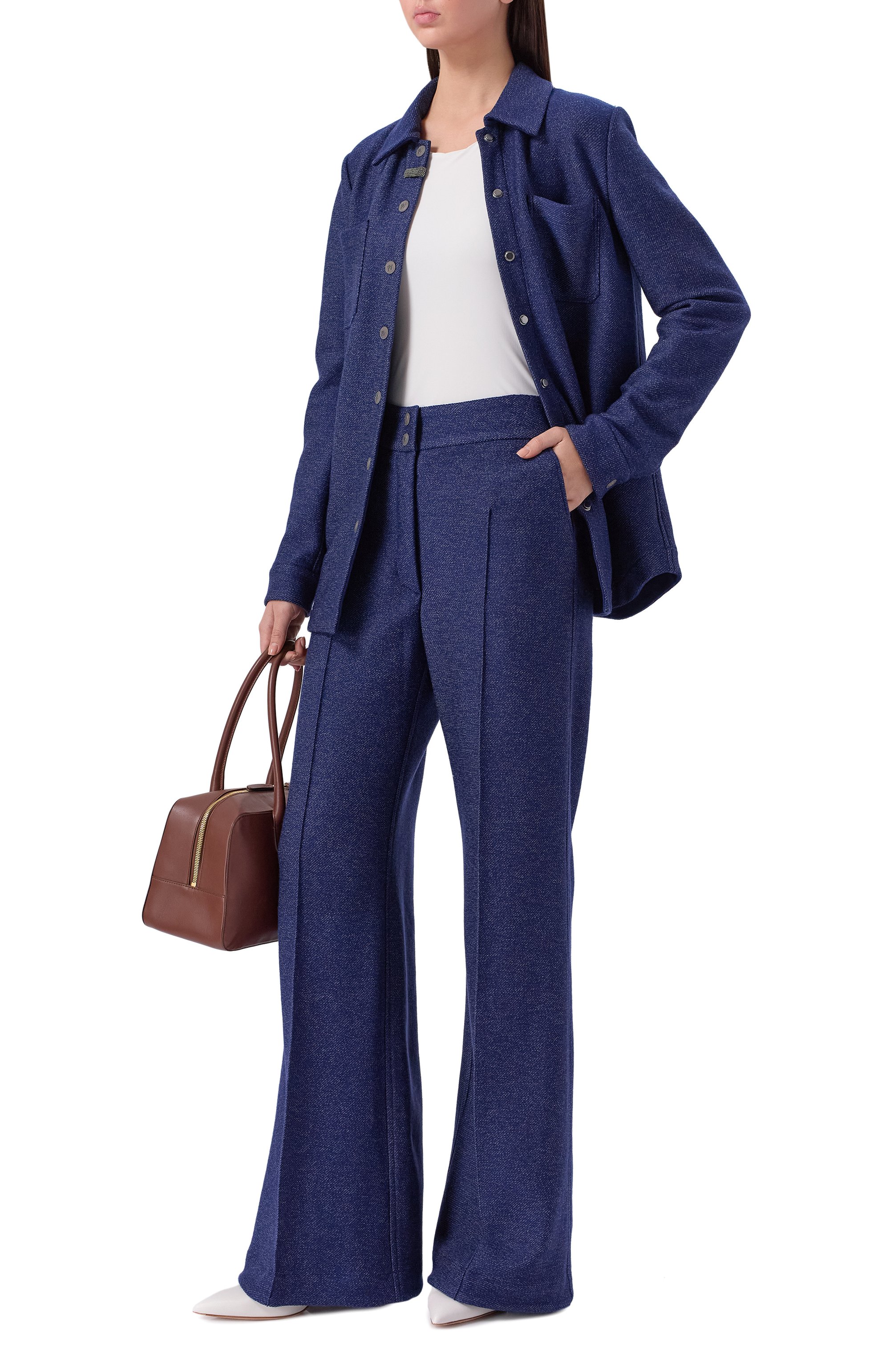 Шерстяные брюки FREEAGE синего цвета по цене 89980 руб., арт. WW26.PT180.2003.409, фото 2 Шерстяные брюки FREEAGE, арт. WW26.PT180.2003.409, фото 2