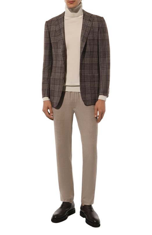 Пиджак из шерсти и кашемира Kiton UG81K0124E22 Коричневый  UG81K0124E22 Фото 2