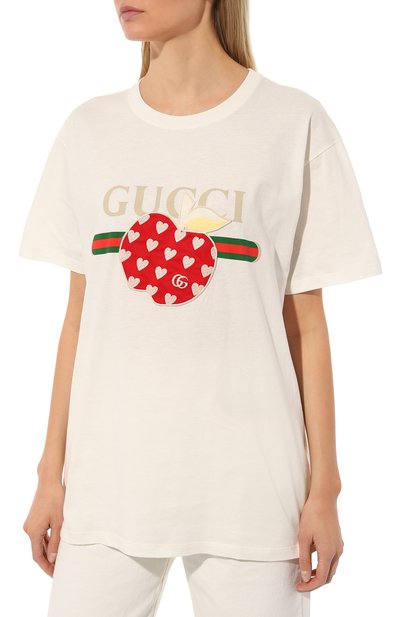 Хлопковая футболка GUCCI, арт. 615044 XJDOI, фото 3