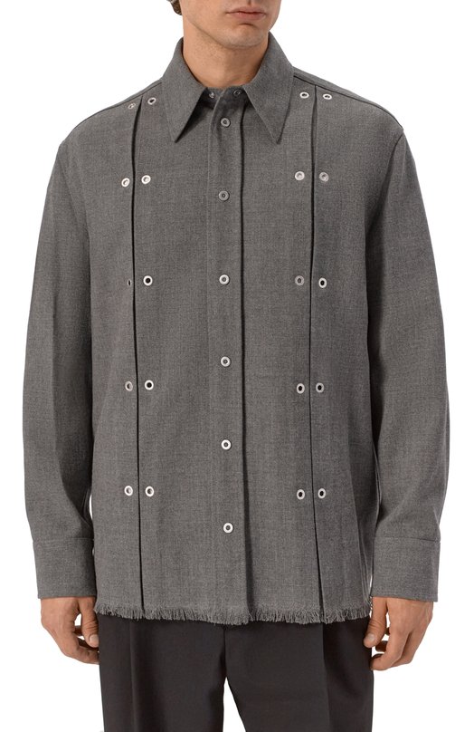 Шерстяная рубашка Jil Sander J21DL0250/J41557 Серый  J21DL0250/J41557 Фото 3