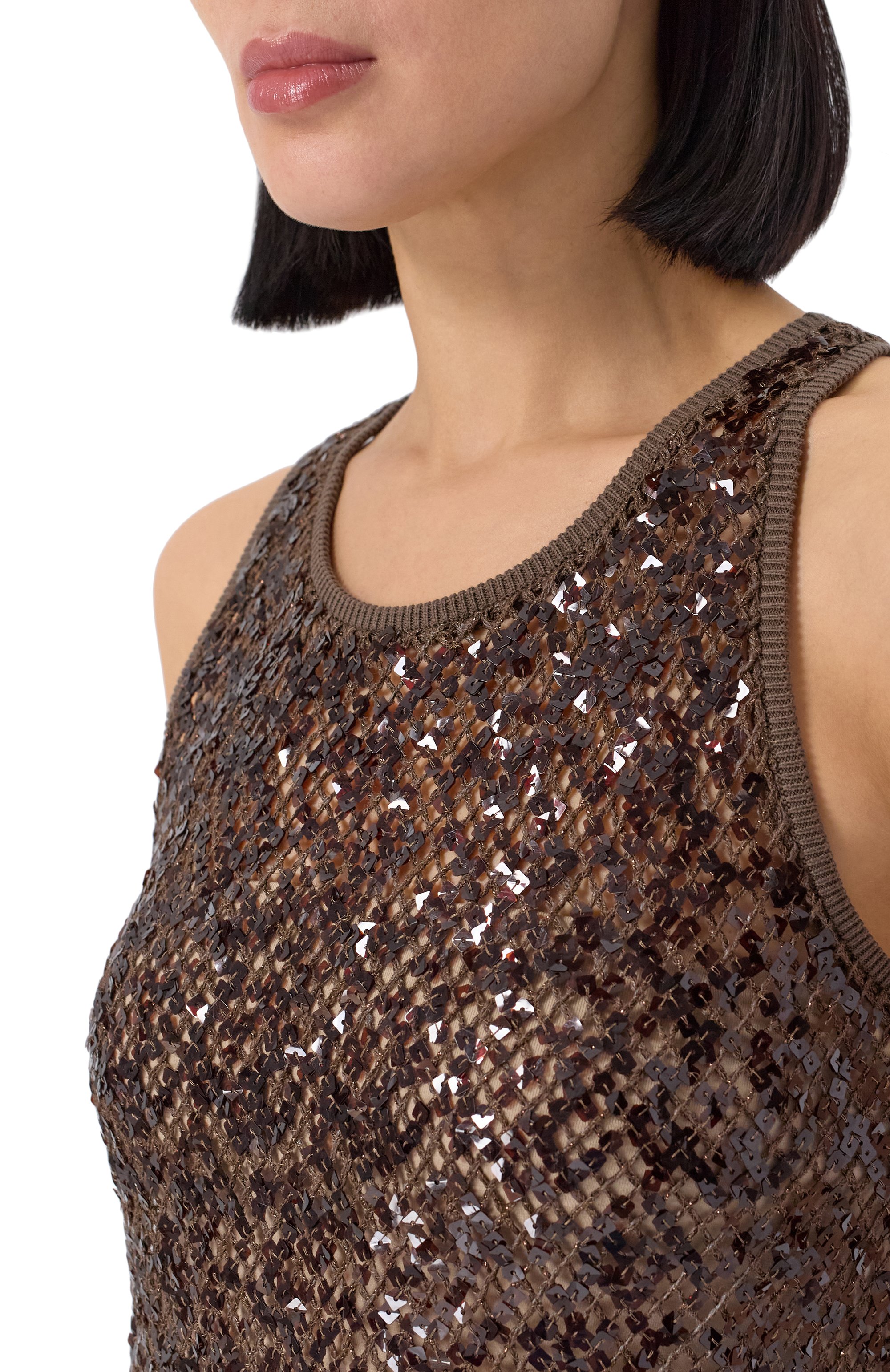 Топ с отделкой пайетками BRUNELLO CUCINELLI, арт. MRTR20920, фото 5