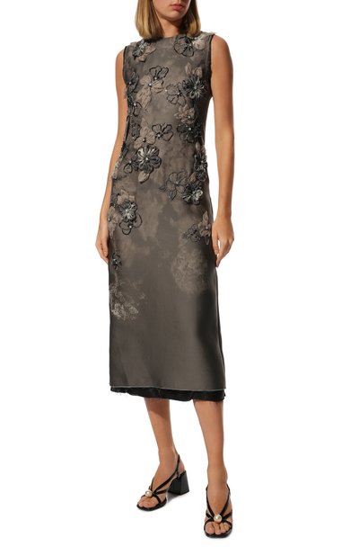 Платье MIU MIU серого цвета по цене 980000 руб., арт. MF4581-10A6-F063H, фото 3 Платье MIU MIU, арт. MF4581-10A6-F063H, фото 3