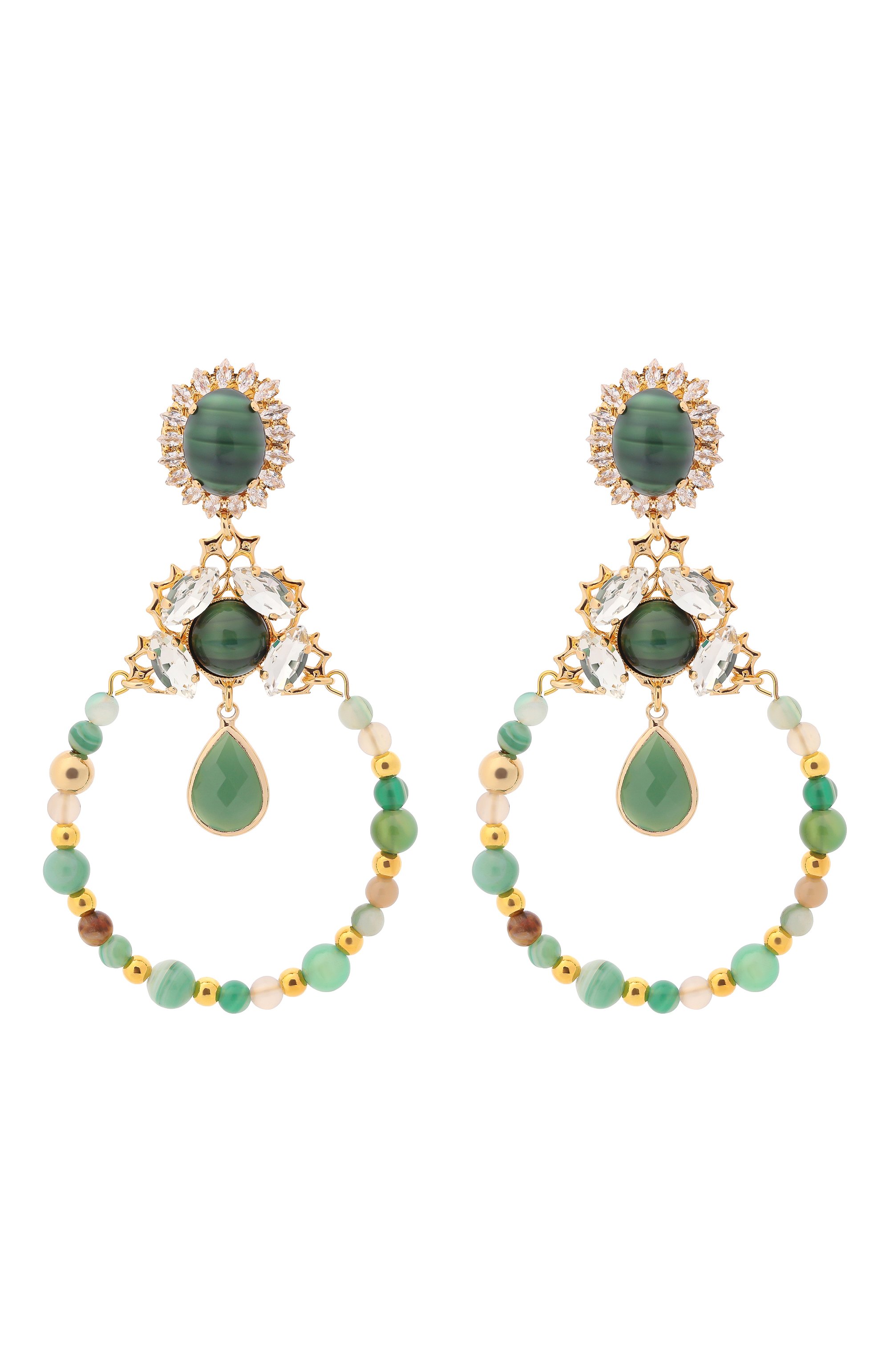 Серьги ANTON HEUNIS зеленого цвета по цене 20950 руб., арт. ETK3.11, фото 1 Серьги ANTON HEUNIS, арт. ETK3.11, фото 1