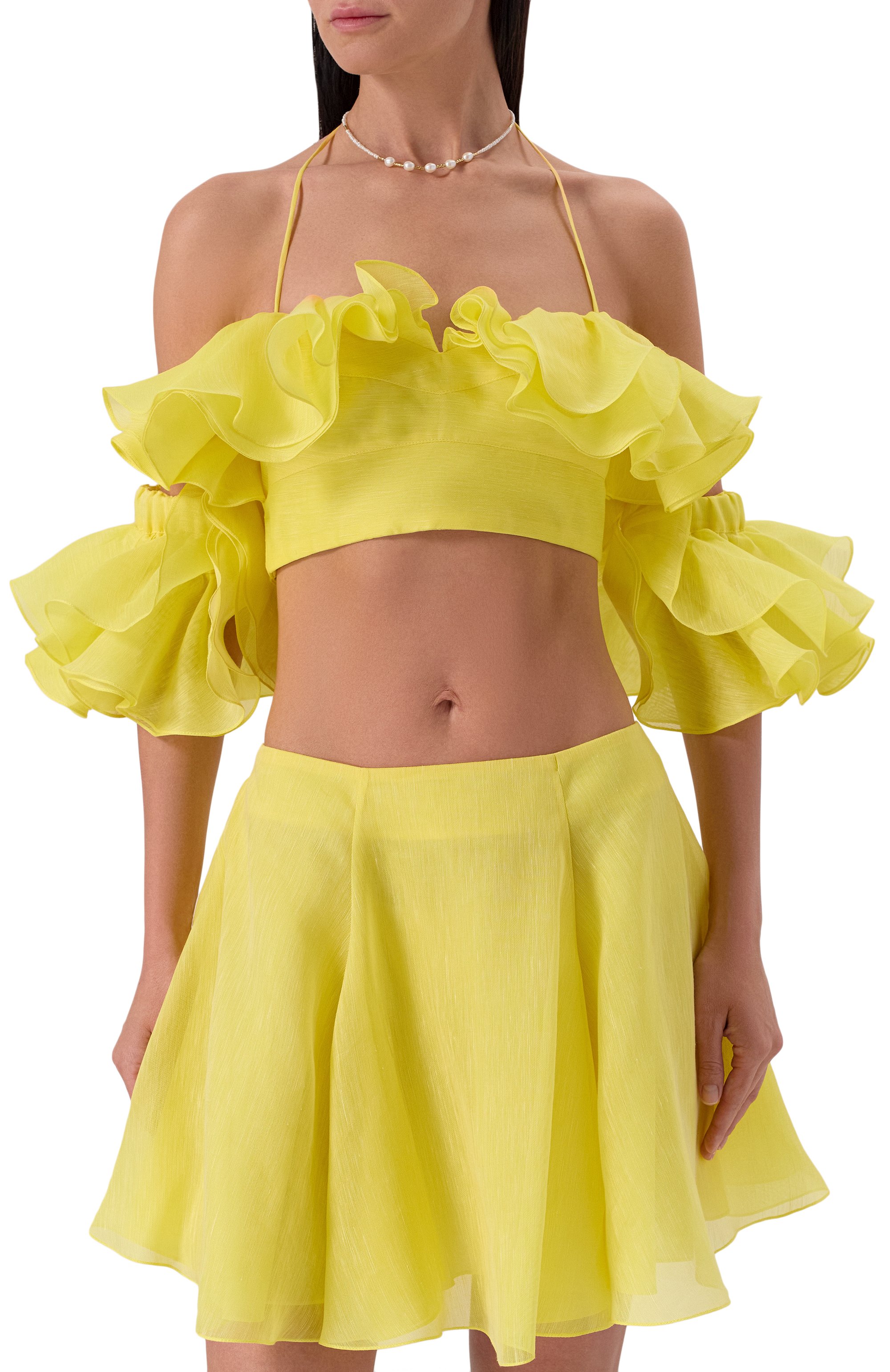 Топ изо льна и шелка YVON желтого цвета по цене 29500 руб., арт. 0 240141, фото 3 Топ изо льна и шелка YVON, арт. 0 240141, фото 3