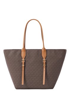 Женская сумка-тоут moore MICHAEL MICHAEL KORS коричневого цвета, арт. 30R5G90T7B | Фото 6 (Материал сплава: Проставлено; Драгоценные камни: Проставлено; Размер: large; Материал: Экокожа, Канва)