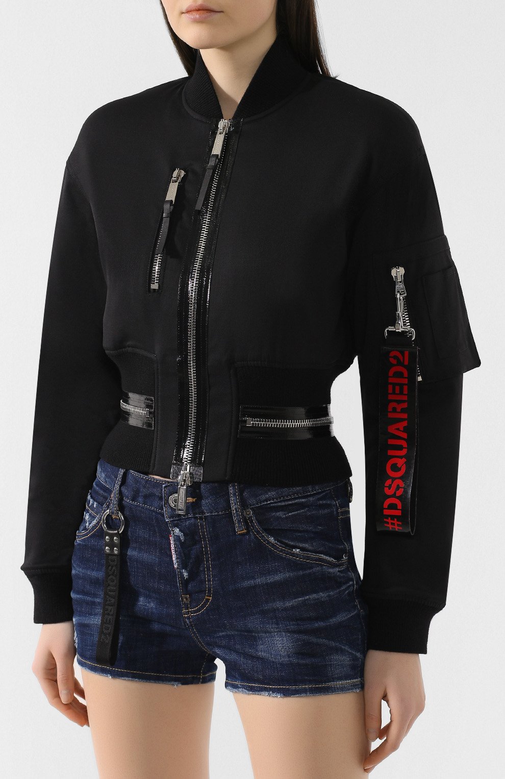 Шерстяной бомбер DSQUARED2 черного цвета по цене 125500 руб., арт. S75AM0613/S49597, фото 3 Шерстяной бомбер DSQUARED2, арт. S75AM0613/S49597, фото 3