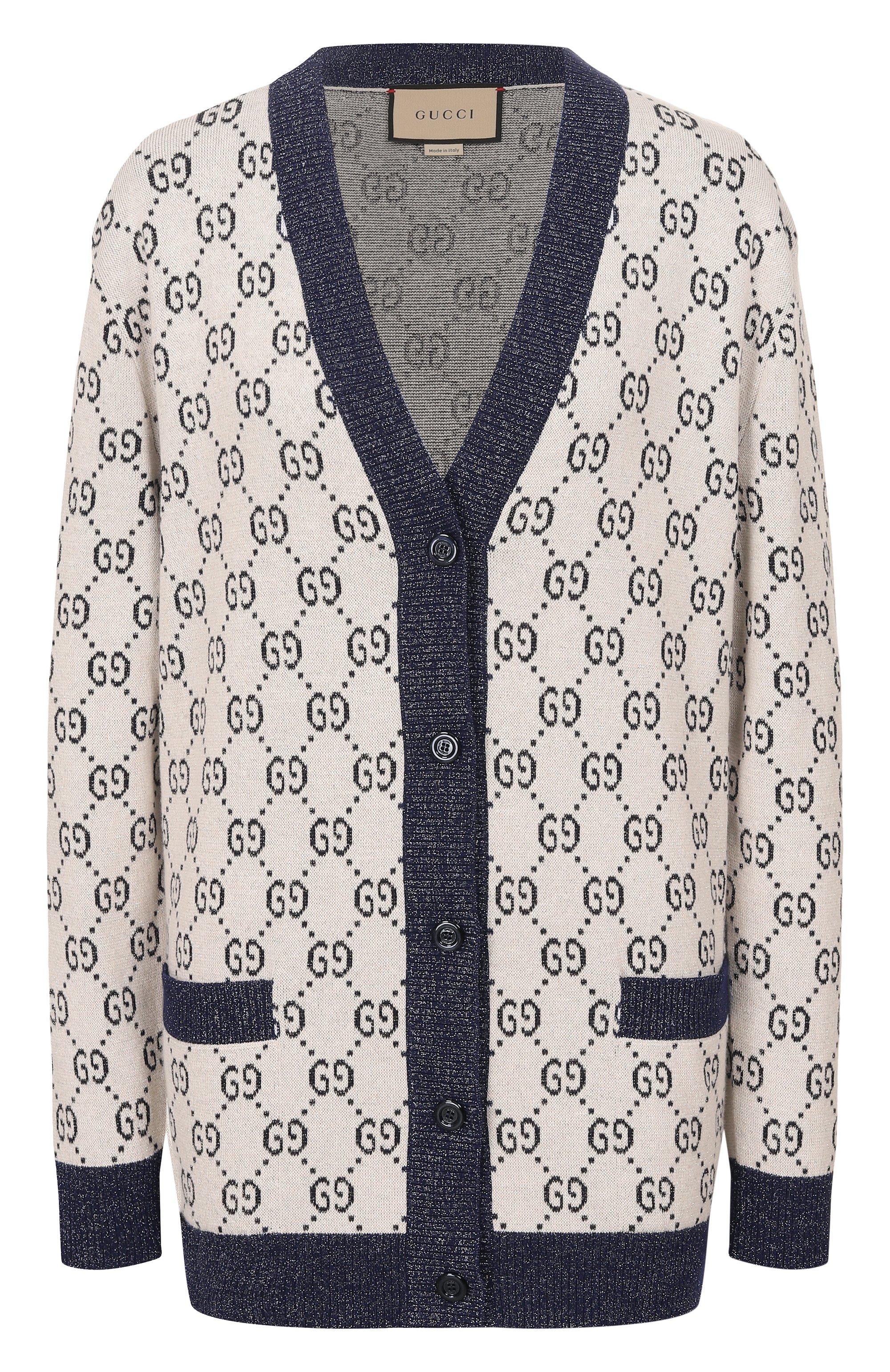 Хлопковый кардиган GUCCI кремового цвета по цене 184500 руб., арт. 692727/XKB54, фото 1 Хлопковый кардиган GUCCI, арт. 692727/XKB54, фото 1