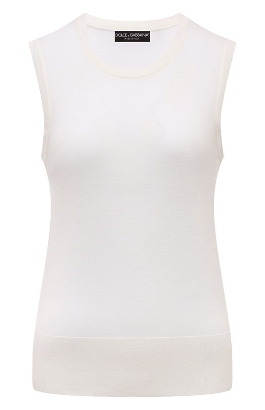 Шерстяной топ Dolce & Gabbana FXT04T/JCVR8 Белый FXT04T/JCVR8