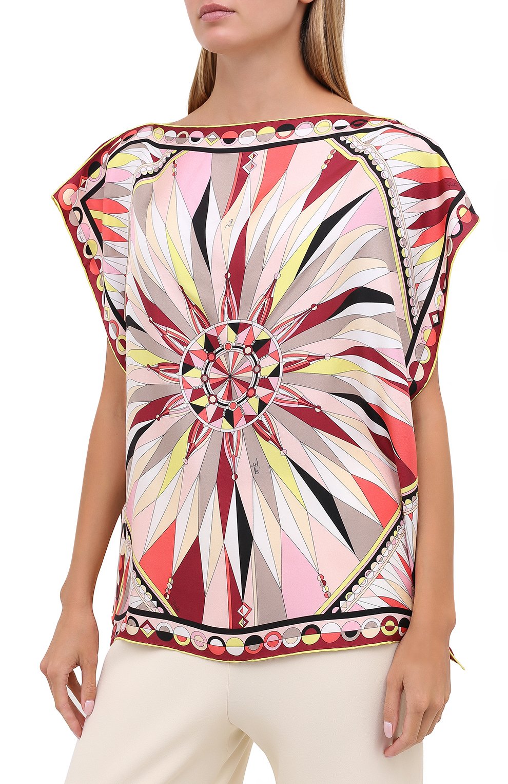 Шелковый топ EMILIO PUCCI розового цвета по цене 37750 руб., арт. 0RWM70/0R826, фото 3 Шелковый топ EMILIO PUCCI, арт. 0RWM70/0R826, фото 3