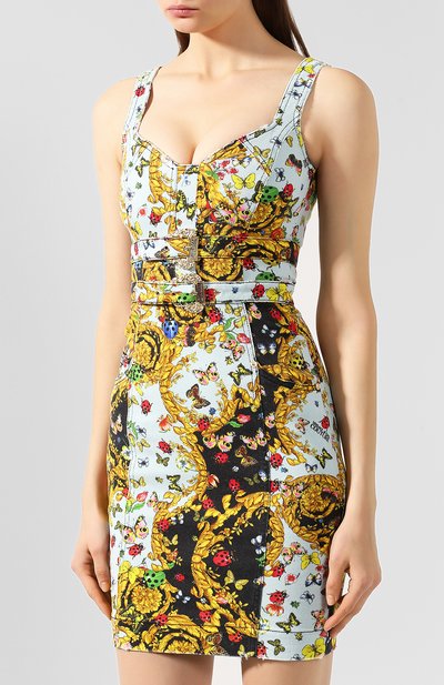 Джинсовое платье VERSACE JEANS COUTURE разноцветного цвета по цене 43350 руб., арт. D2HUA430-UDP916/SH037, фото 3 Джинсовое платье VERSACE JEANS COUTURE, арт. D2HUA430-UDP916/SH037, фото 3