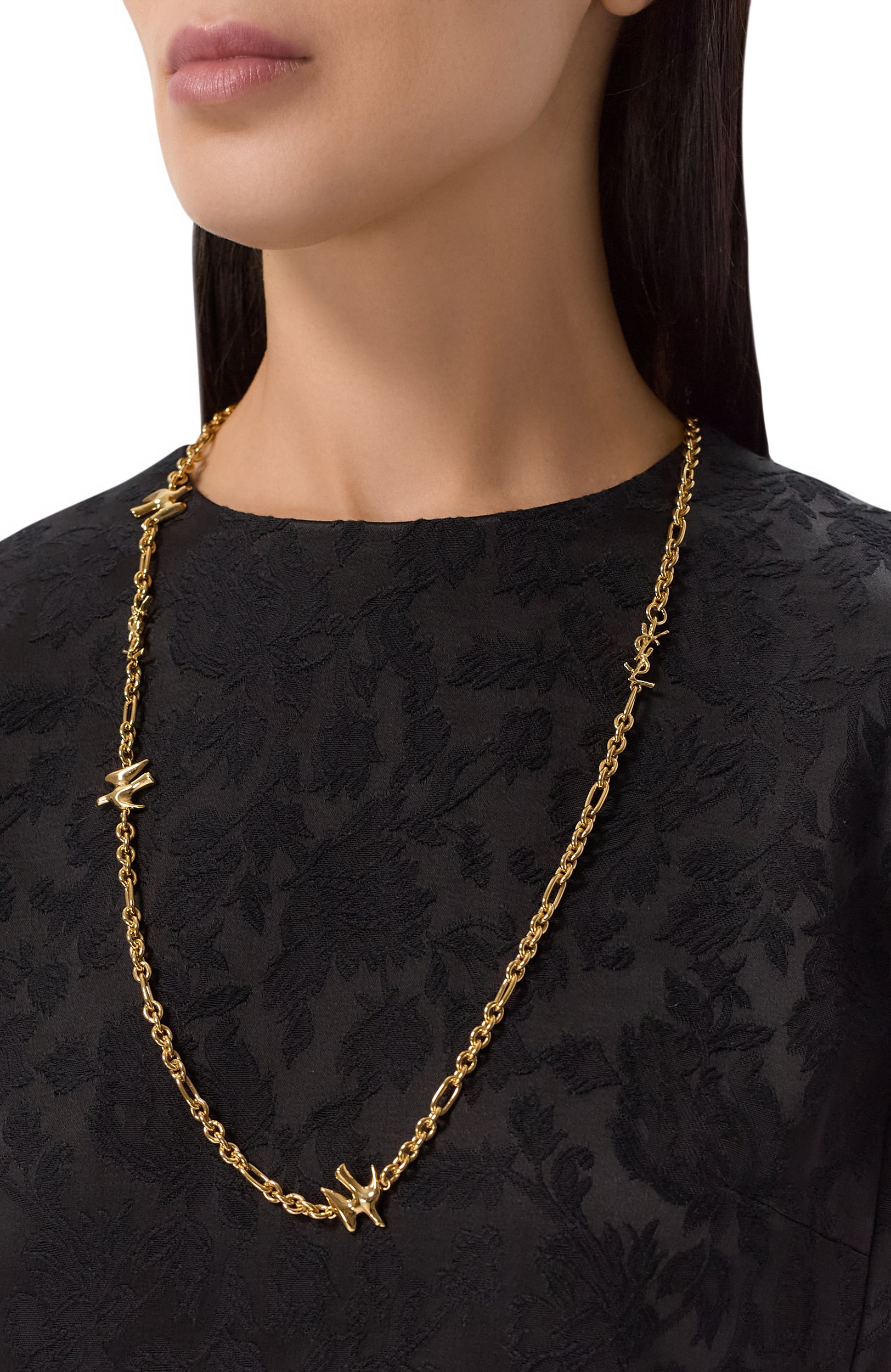 Колье SAINT LAURENT золотого цвета по цене 99500 руб., арт. A002SH/Y1500, фото 2 Колье SAINT LAURENT, арт. A002SH/Y1500, фото 2