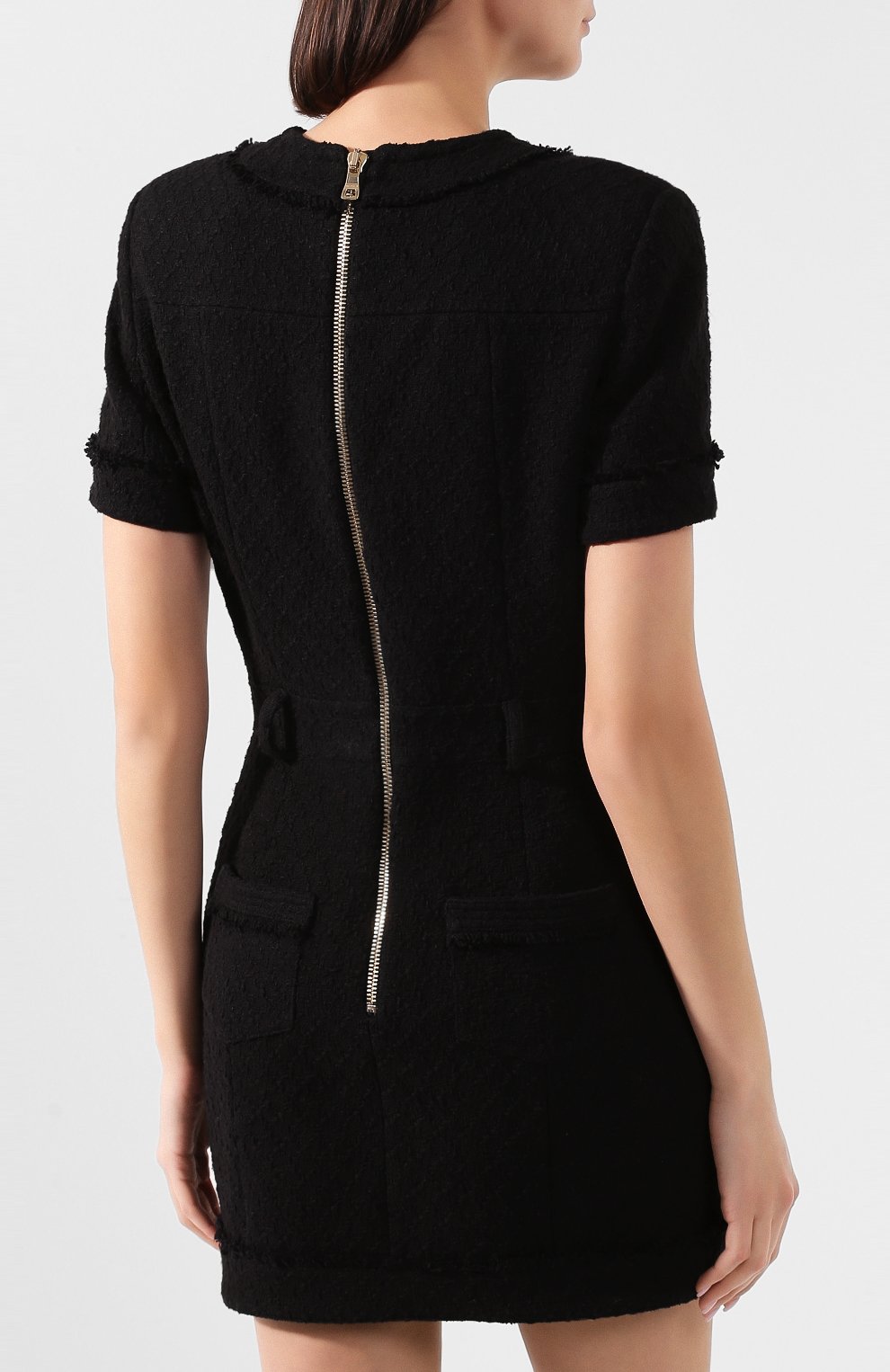 Хлопковое платье BALMAIN черного цвета по цене 178500 руб., арт. TF16127/C222, фото 4 Хлопковое платье BALMAIN, арт. TF16127/C222, фото 4