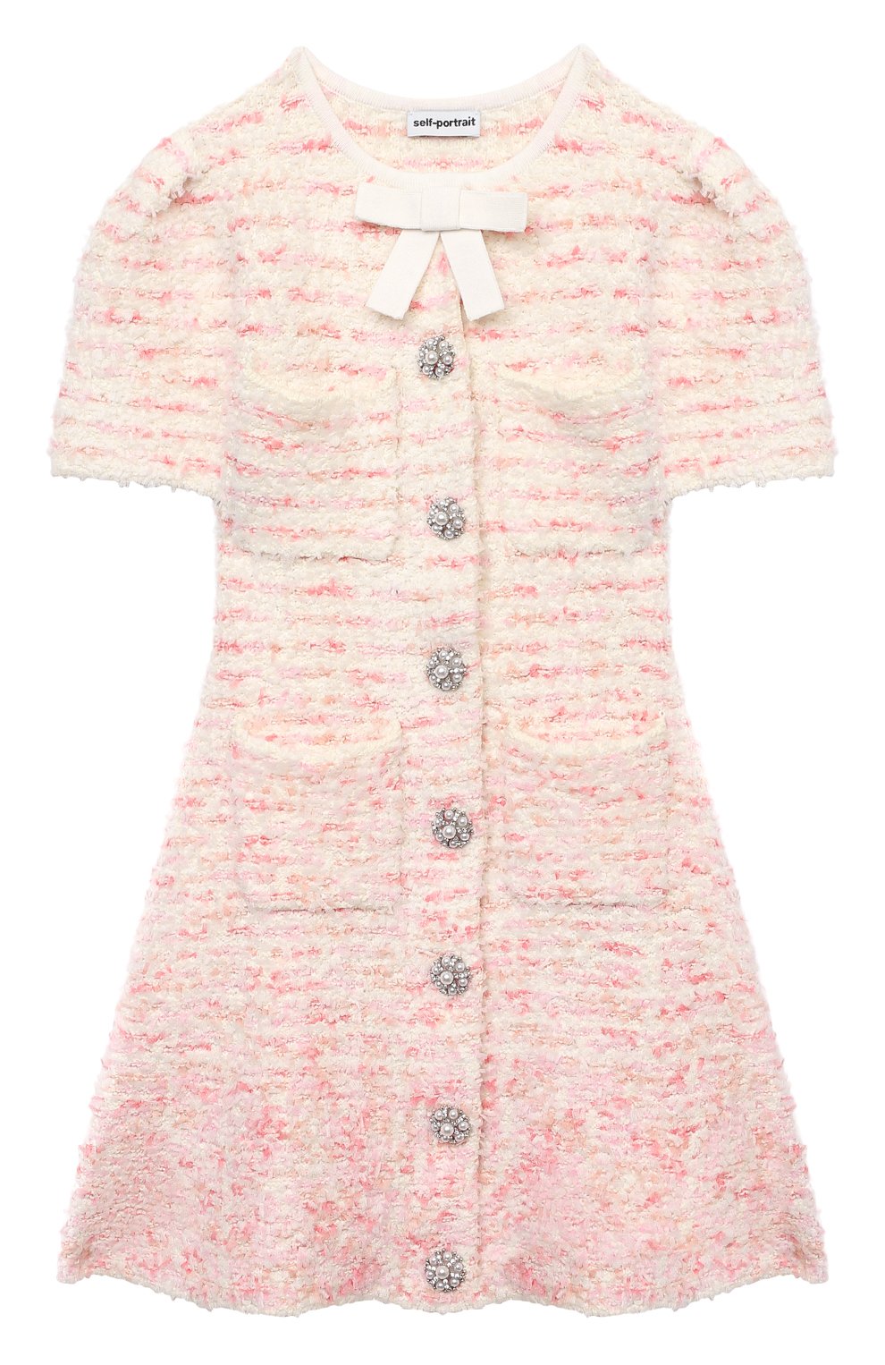 Твидовое платье SELF-PORTRAIT KIDS розового цвета по цене 32850 руб., арт. RS22-725, фото 1 Твидовое платье SELF-PORTRAIT KIDS, арт. RS22-725, фото 1
