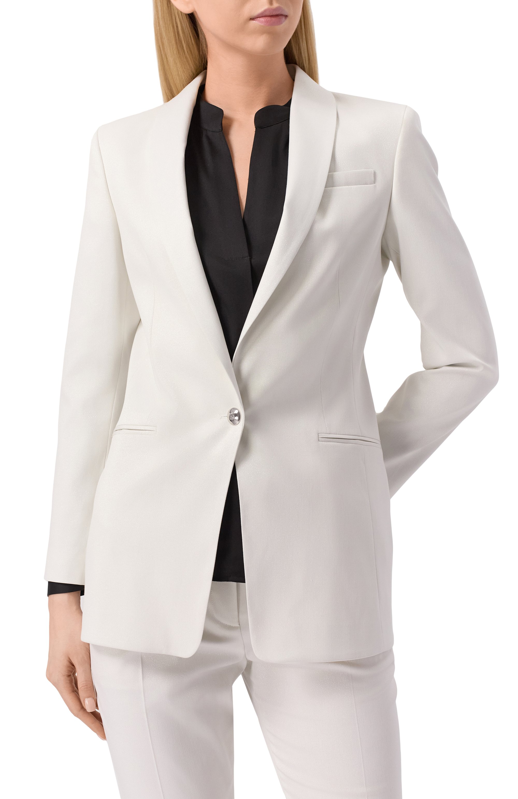 Жакет HUGO белого цвета по цене 44800 руб., арт. 50537759, фото 3 Жакет HUGO, арт. 50537759, фото 3