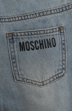 Детские джинсы MOSCHINO голубого цвета, арт. HDP05K/L0E25/10-14 | Фото 3 (Материал сплава: Проставлено; Нос: Н�е проставлено; Материал внешний: Хлопок; Детали: Потертости; Ростовка одежда: 10 - 11 лет | 140 - 146см, 12 лет | 152 см, 16 лет | 164 см)