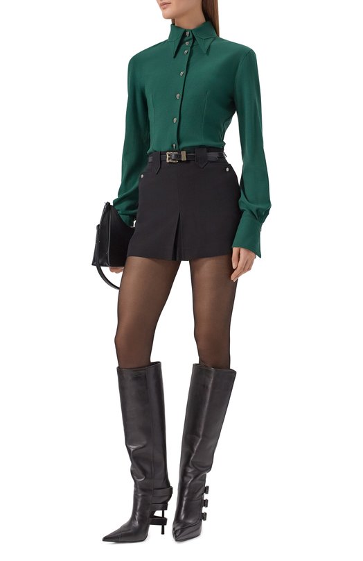 Юбка из вискозы и шерсти Enfants Riches Deprimes 120-576 Чёрный  120-576 Фото 2