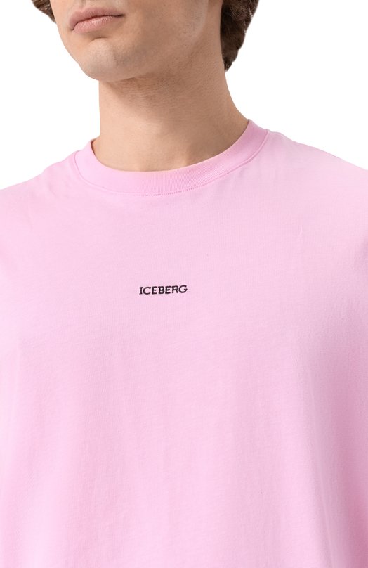 Хлопковая футболка Iceberg F045/6325 Розовый  F045/6325 Фото 5