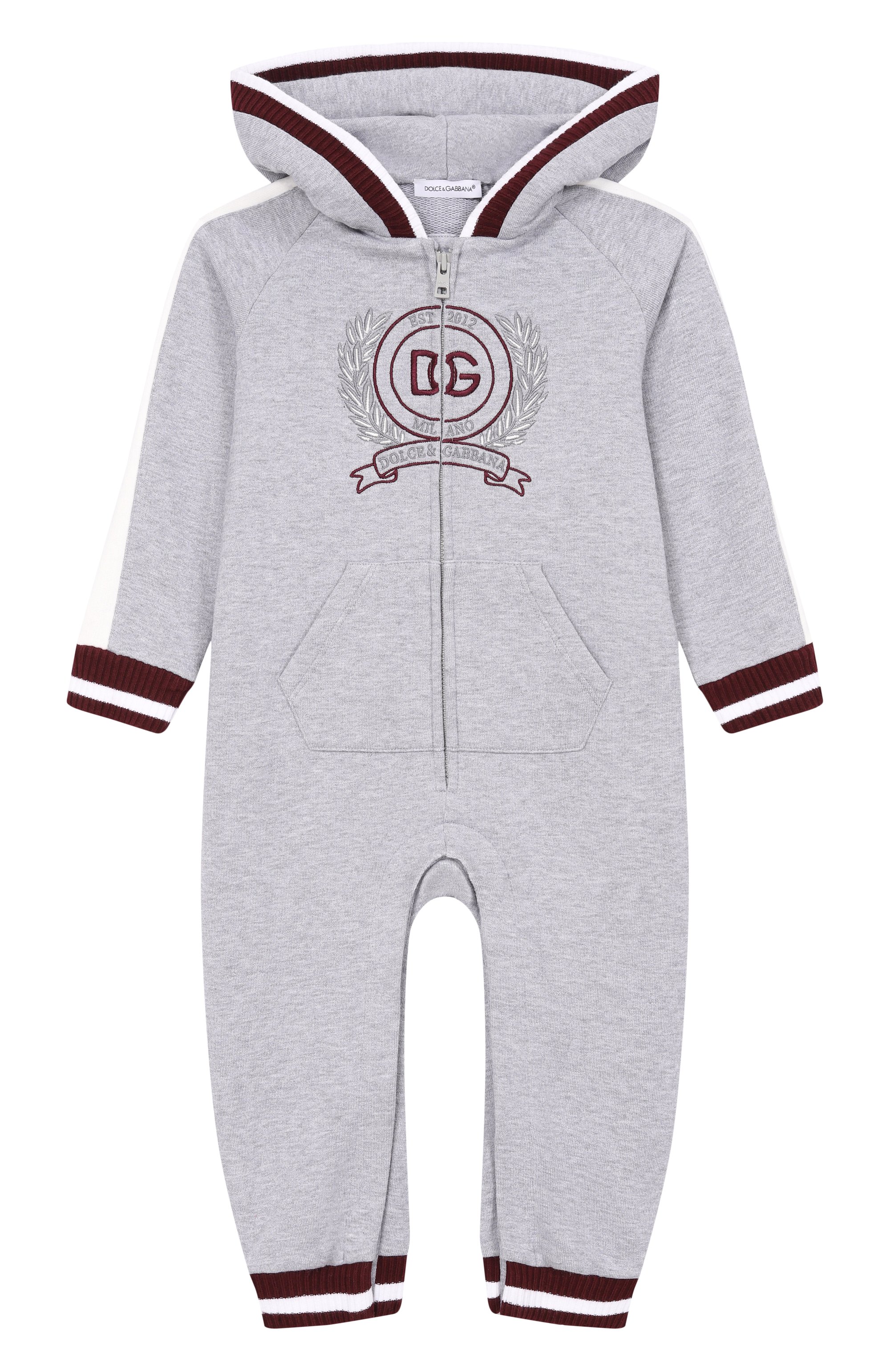 Хлопковый комбинезон DOLCE & GABBANA серого цвета по цене 59900 руб., арт. L1J0CF/G7PUY, фото 1 Хлопковый комбинезон DOLCE & GABBANA, арт. L1J0CF/G7PUY, фото 1