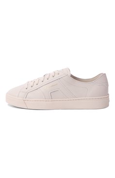 Женские кожаные кеды SANTONI молочного цвета, арт. WBGG61321PNNTDYI | Фото 4 (Драгоценные камни: Проставлено; Материал внутренний: Натуральная кожа; Подошва: Платформа; Материал сплава: Проставлено; Материал внешний: Натуральная кожа; Кросс-КТ: Низкие; Материал утеплителя: Без утеплителя; Стили: Кэжуэл)