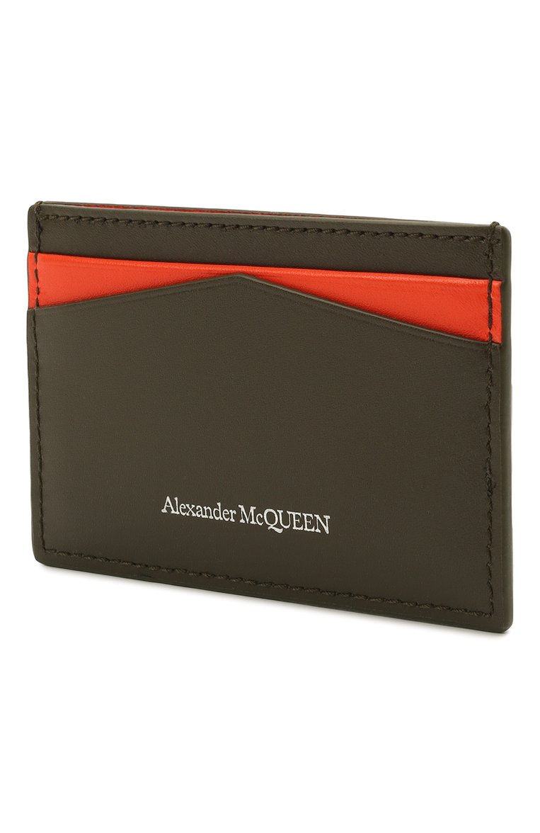 Женский кожаный футляр для кредитных карт ALEXANDER MCQUEEN хаки цвета, арт. 658453/1AAC7 | Фото 2 (Материал: Натуральная кожа; Нос: Не проставлено; Региональные ограничения белый список (Axapta Mercury): Не проставлено)