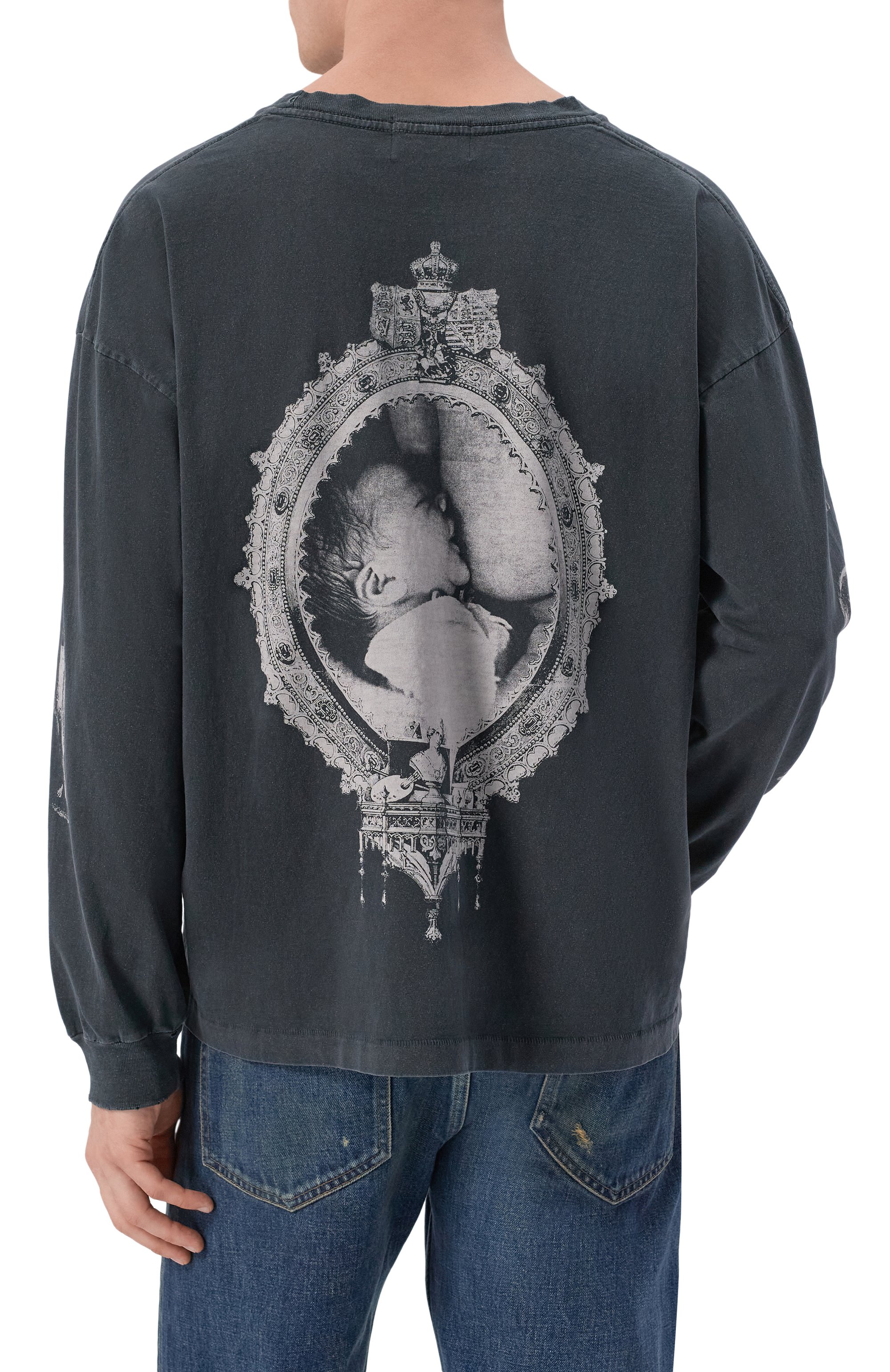 Хлопковый лонгслив ENFANTS RICHES DEPRIMES темно-серого цвета по цене 139500 руб., арт. 010-887/C0TT0N, фото 4 Хлопковый лонгслив ENFANTS RICHES DEPRIMES, арт. 010-887/C0TT0N, фото 4