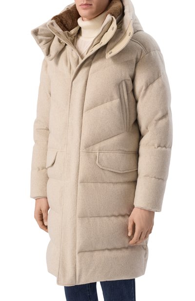Пуховик из кашемира и шерсти с воротником  из бобра KITON, арт. UGK208CK0271L, фото 3
