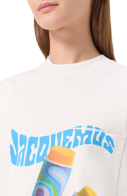 Хлопковая футболка Jacquemus 22H226JS0492099P Белый  22H226JS0492099P Фото 5