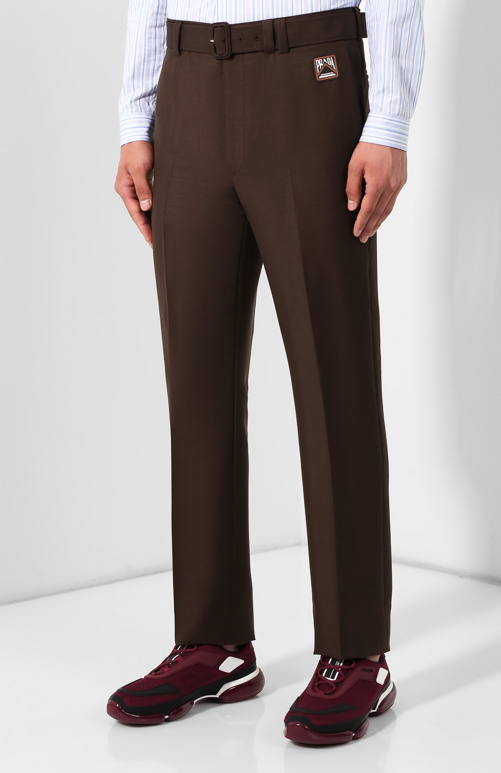 Брюки PRADA коричневого цвета по цене 94000 руб., арт. UP0039-1IEA-F0201, фото 3 Брюки PRADA, арт. UP0039-1IEA-F0201, фото 3