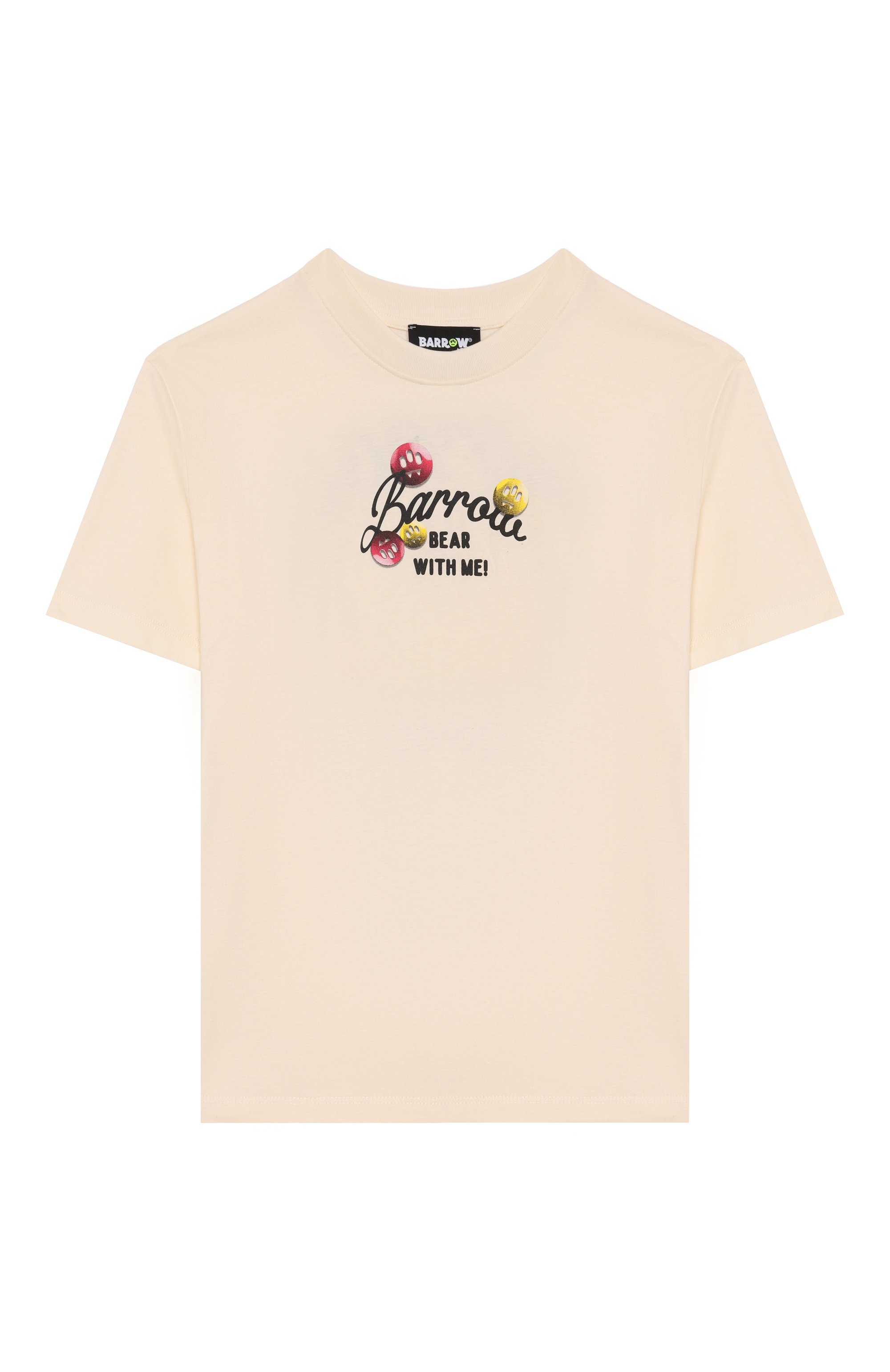 Хлопковая футболка BARROW кремового цвета по цене 8800 руб., арт. F5BKJGTH203, фото 1 Хлопковая футболка BARROW, арт. F5BKJGTH203, фото 1