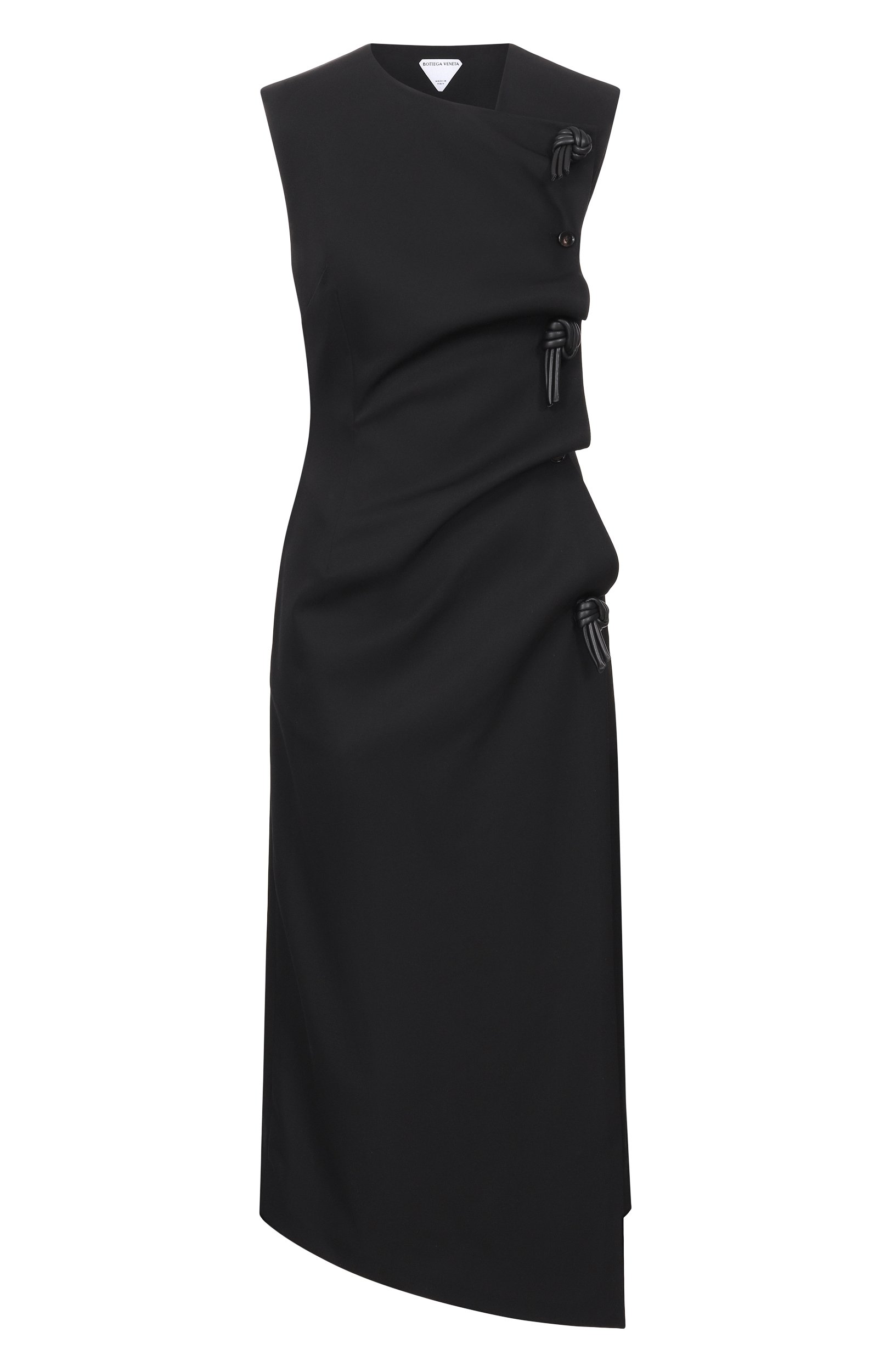 Шерстяное платье BOTTEGA VENETA черного цвета по цене 399500 руб., арт. 873842/V6DB0, фото 1 Шерстяное платье BOTTEGA VENETA, арт. 873842/V6DB0, фото 1