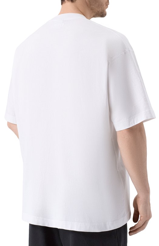 Хлопковая футболка VETEMENTS ME76TR141WW/1200 LIGHT JERSEY Белый  ME76TR141WW/1200 LIGHT JERSEY Фото 4